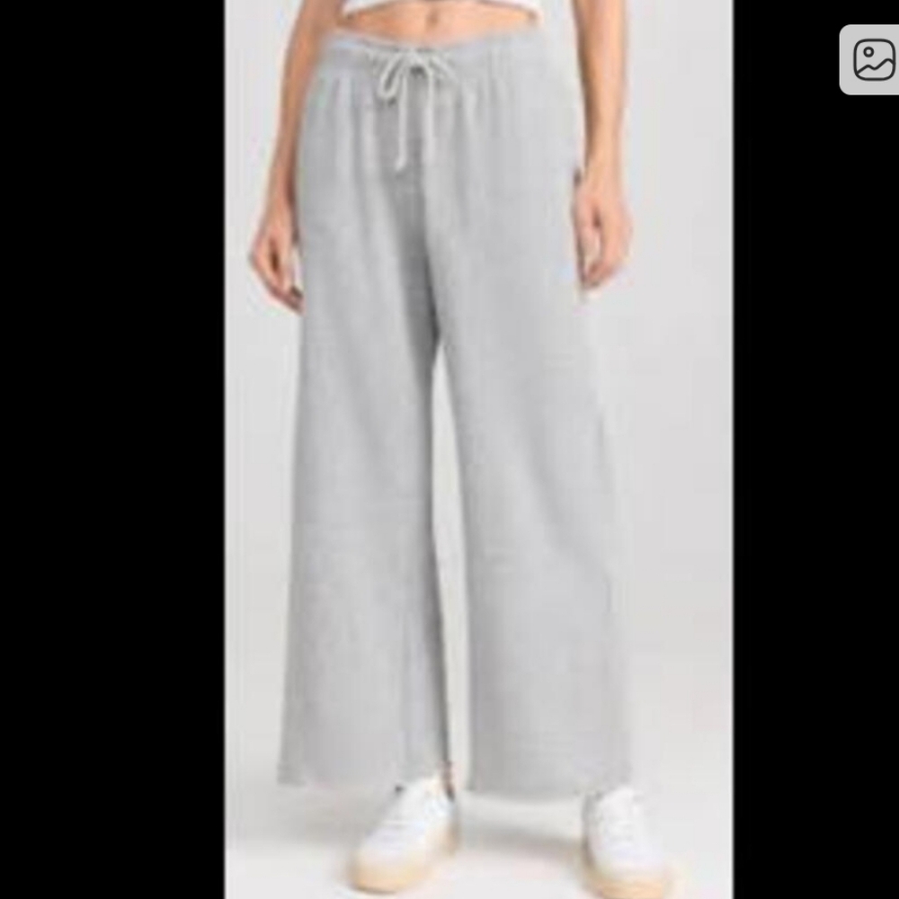 Lna Clothing Wide Leg Cropped Leg Slits Cozy Athleisure Sweatpants Small